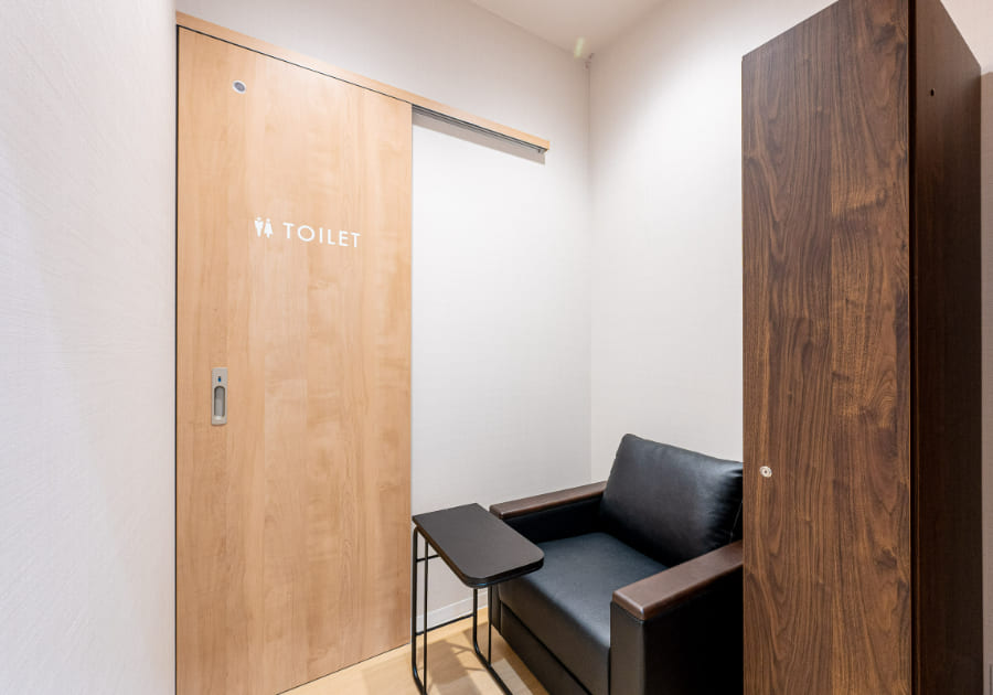 安心して準備ができる自分専用トイレの完備